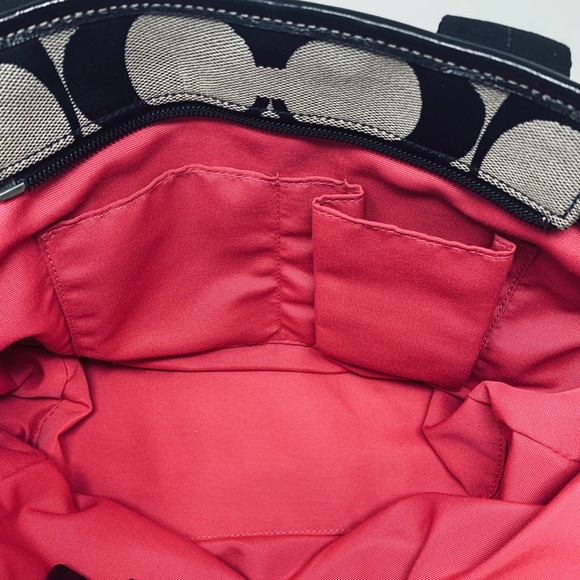 Coach Signature Print Canvas Shoulder Bag - Picture 13 of 16